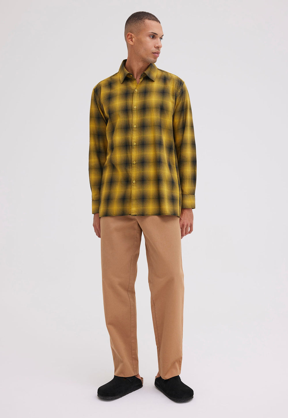 Jac+Jack Omar Cotton Shirt - Sharp Yellow Check